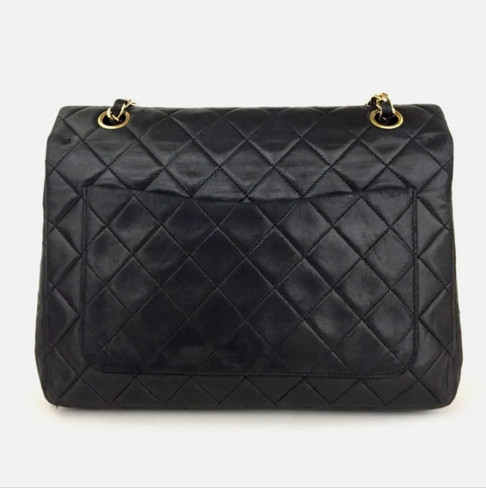 CHANEL Black Lambskin Double Flap - Picture 4 of 11